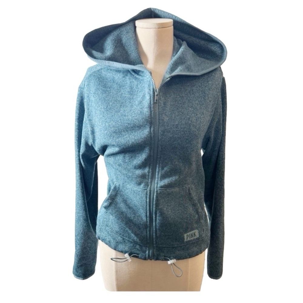 PINK Victoria’s Secret Teal Zip Hoodie Size Small Cozy Athleisure Casual